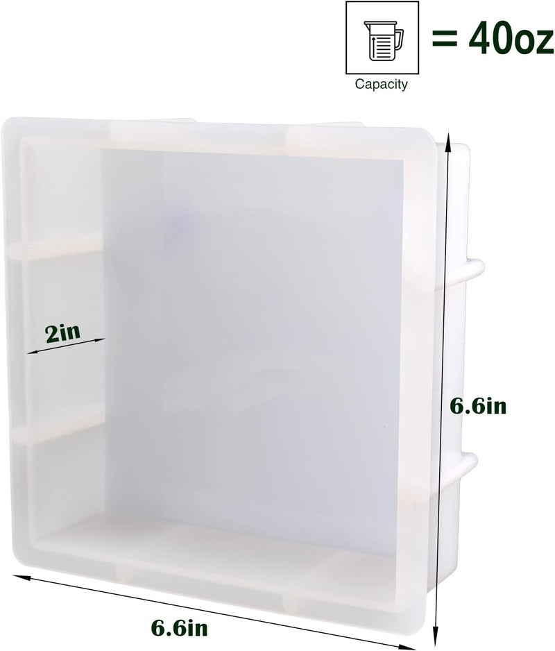 Actvty Square Silicone Molds for Resin Casting - Large, Deep Molds for Flowers & Insect Specimens - DIY Resin Art Gifts & Home Decoration (6.6'' x 2'') - Image 2